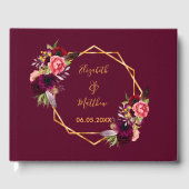 Dwingende bloemen onder invloed van goud gastenboek (Voorkant)