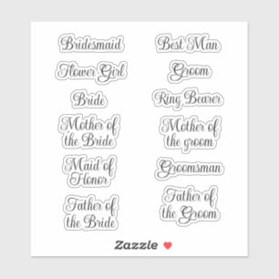 Dwingende Bridesmaid Decal Vinyl Stickers