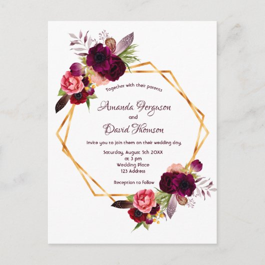Dwingende groeven, geometrische boho briefkaart (Voorkant)