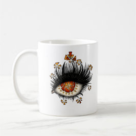 Dwingende ogen van de digitale lava-kunst koffiemok