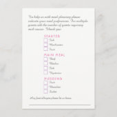 Dwingende paarse roze bloemcascademaaltijden informatiekaartje (Achterkant)