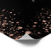 Dwingende zwarte roos gouden glitter welkom poster (Hoek)