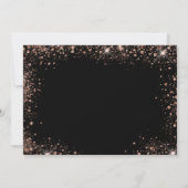Dwingende zwarte roos goudglitter save the date (Achterkant)