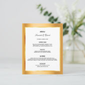 Dwingermenu goud metaalwitte glanzen elegant (Staand voorkant)