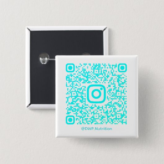 @DWP.Nutrition QR-code knop Vierkante Button 5,1 Cm (Voorkant /achterkant)