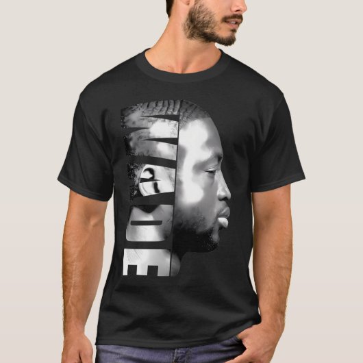Dwyane Wade - Zwart Wit T-shirt (Voorkant)