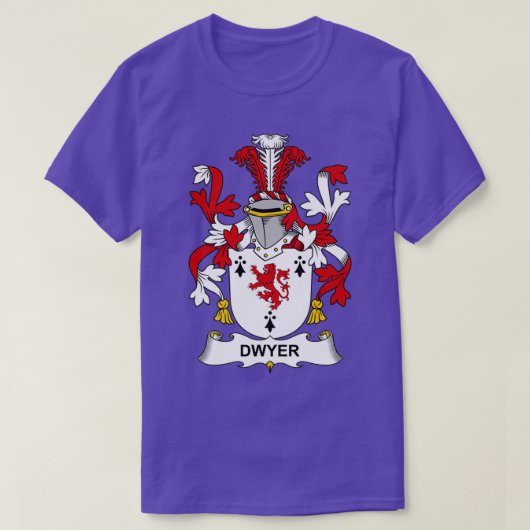 Dwyer Coat of Arms Family Crest T-shirt (Design voorkant)