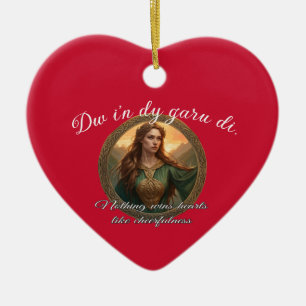 Dwynwen de patronesheilige van geliefden keramisch ornament