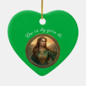 Dwynwen de patronesheilige van geliefden keramisch ornament (Achterkant)
