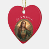 Dwynwen de patronesheilige van geliefden keramisch ornament (Links)
