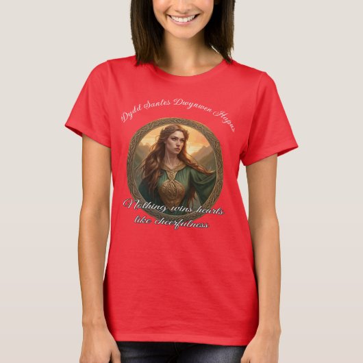 Dwynwen de patronesheilige van geliefden t-shirt (Voorkant)