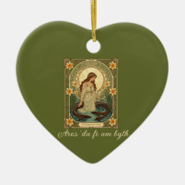Dwynwens Bron en Heilige Vissen Keramisch Ornament