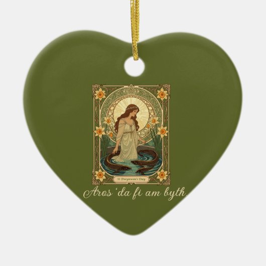 Dwynwen's Well And Sacred Fish Keramisch Ornament (Voorkant)