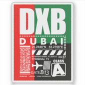 DXB Airport Dubai Sticker (Voorkant)