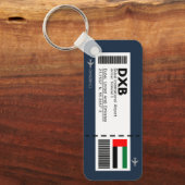 DXB Dubai Boarding Pass - Dubai Ticket Sleutelhanger (Voorkant)