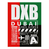 DXB Dubai luchthaven Perfect Poster (Voorkant)