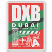 DXB Dubai luchthaven Sticker (Voorkant)