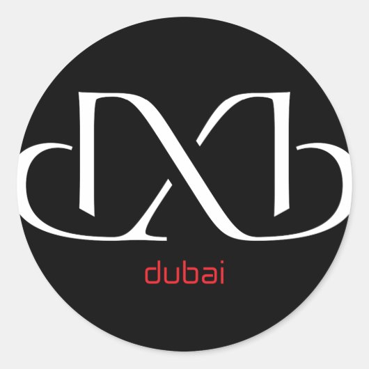 DXB Dubai Ronde Sticker (Voorkant)