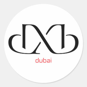 dxb - dubai ronde sticker