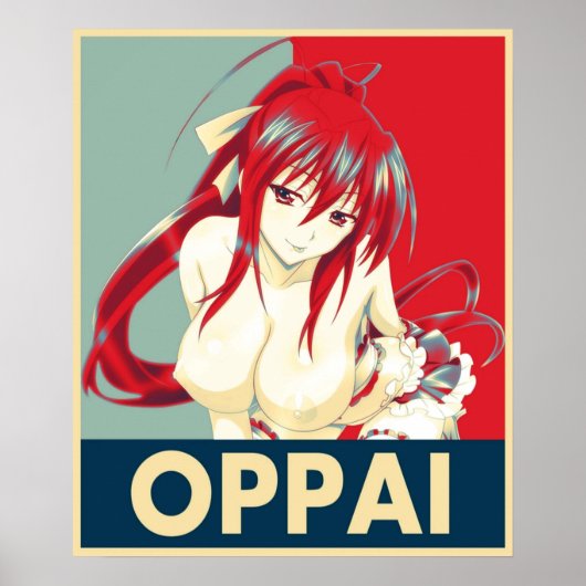 DxD Akeno Himejima Oppai Pop Art Poster (Voorkant)