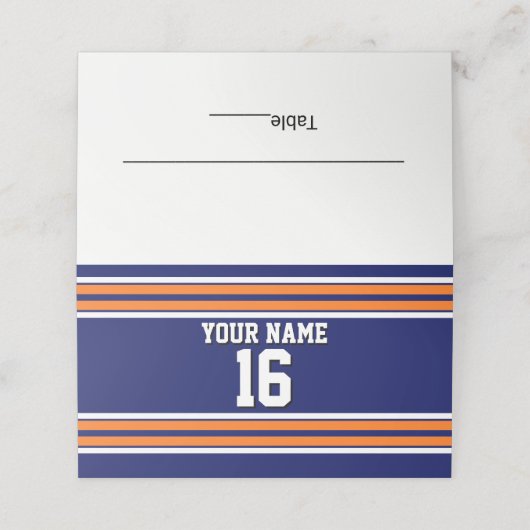 DY BG Navy Oranje Team Jersey Plaatskaartje (Buitenkant ongevouwen)