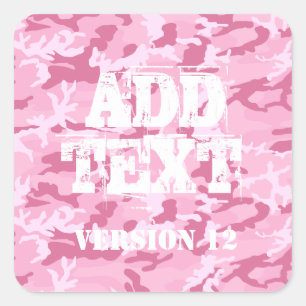 DY Design Your Ewn Pink Camo Pattern V12 Vierkante Sticker