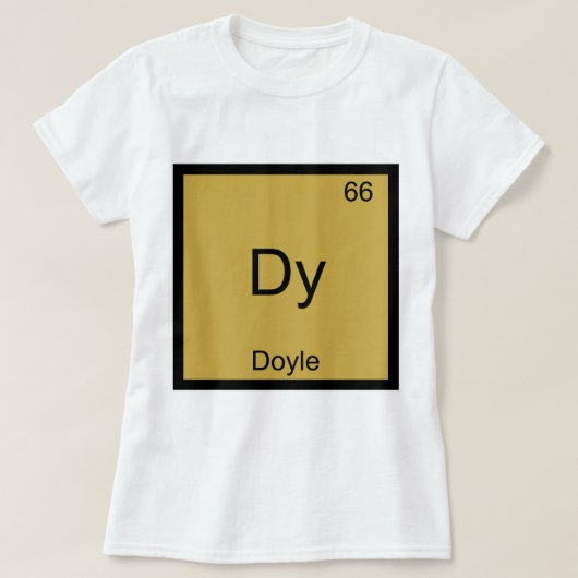 Dy - Doyle Grappig Chemie Element Symbool T-shirt (Design voorkant)