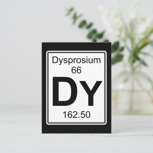 Dy - Dysprosium Briefkaart (Staand voorkant)
