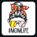 Dy Ma Life Softball Baseball Moederdag Vierkante Sticker<br><div class="desc">Dy Ma Life Softball Baseball Moederdag</div>