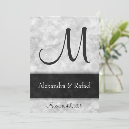 DY Marble Wedding Invitations Kaart (Staand voorkant)
