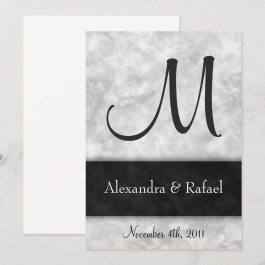 DY Marble Wedding Invitations Kaart (Voorkant / Achterkant)