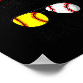 Dy Messy Bun Moederdag Softball Baseball Poster (Hoek)