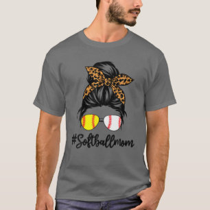 Dy Mom Leven Softbal Baseball Luipaard Rommelige K T-shirt