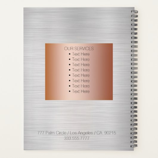 DY Monogram Naam Winstdatum Roos Gold Silver Planner (Achterkant)