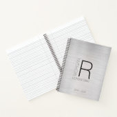 DY Monogram Naam Woorddatum: Blk Grey Silver Notitieboek (Binnen)