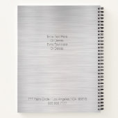 DY Monogram Naam Woorddatum: Blk Grey Silver Notitieboek (Achterkant)