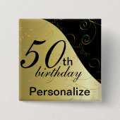 DY-naam en ouderdom Vierkante Button 5,1 Cm (Voorkant)