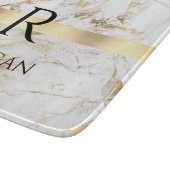 DY-naam en zwart monogram, wit en goudmarmer Snijplank (Hoek)