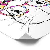 Dy Schattigee Bunny Face Tie Dye Gles Paasdag Poster (Hoek)