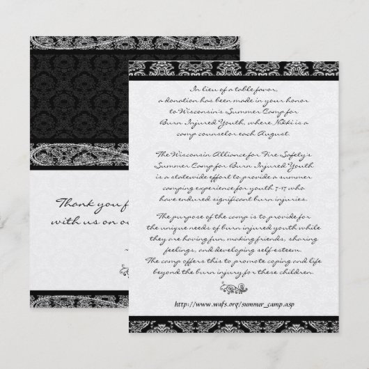 DY Weddenschapstabel Bedankt (Voorkant / Achterkant)