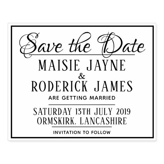 DY Wedding omgeven met de datum waarop het rubbere Rubberstempel (Afrduk)