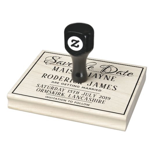 DY Wedding omgeven met de datum waarop het rubbere Rubberstempel (Stempel)