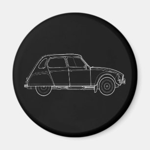 Dyane minimalistische witte blauwdruk illustratie magneet