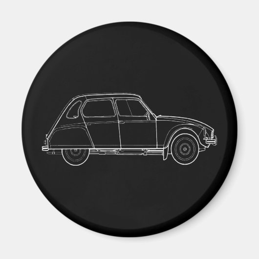 Dyane minimalistische witte blauwdruk illustratie magneet (Voorkant)