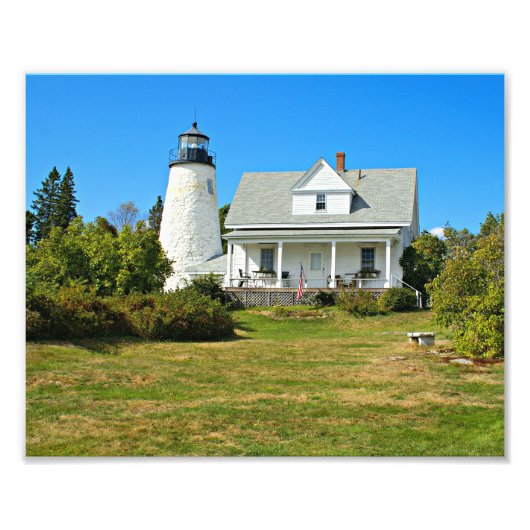 Dyce Head-vuurtoren, Castine Maine Foto afdrukken (Voorkant)