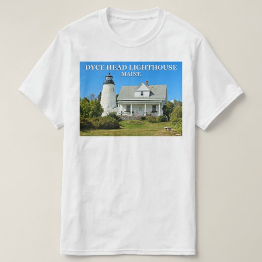 Dyce Head-vuurtoren, Castine Maine T-Shirt (Design voorkant)