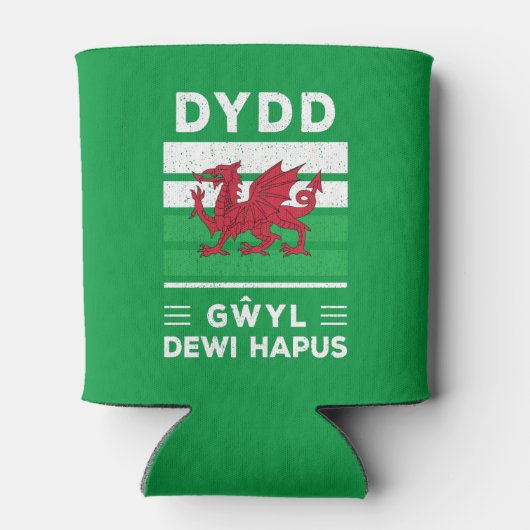 Dydd Garreyl Dewi Hapus Happy St Davids Day 2 Blikjeskoeler (Achterkant)