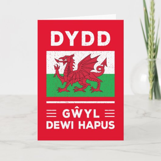 Dydd Garreyl Dewi Hapus Happy St Davids Day 3 Kaart (Voorkant)