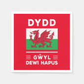 Dydd Garreyl Dewi Hapus Happy St Davids Day 3 Servet (Voorkant)