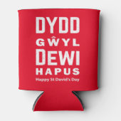 Dydd Garreyl Dewi Hapus Happy St Davids Day 4 Blikjeskoeler (Voorkant)